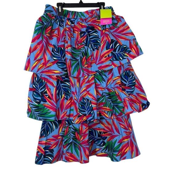 NWT Tabitha Brown x Target Women's Tropical Print Tiered Midi Skirt - Picture 4 of 9